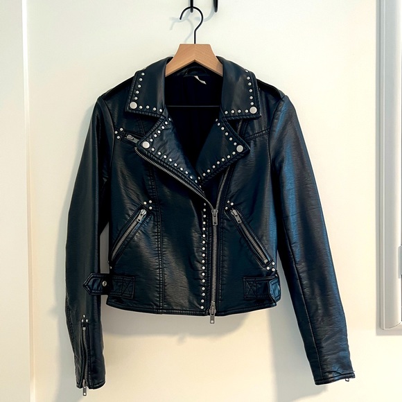 Free People Jackets & Blazers - Free People Vegan Leather Moto Jacket